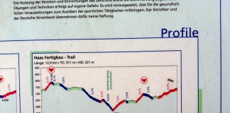 Nordic-Walking-Halbmarathon rund um den Döbraberg 2015: Höhenprofil